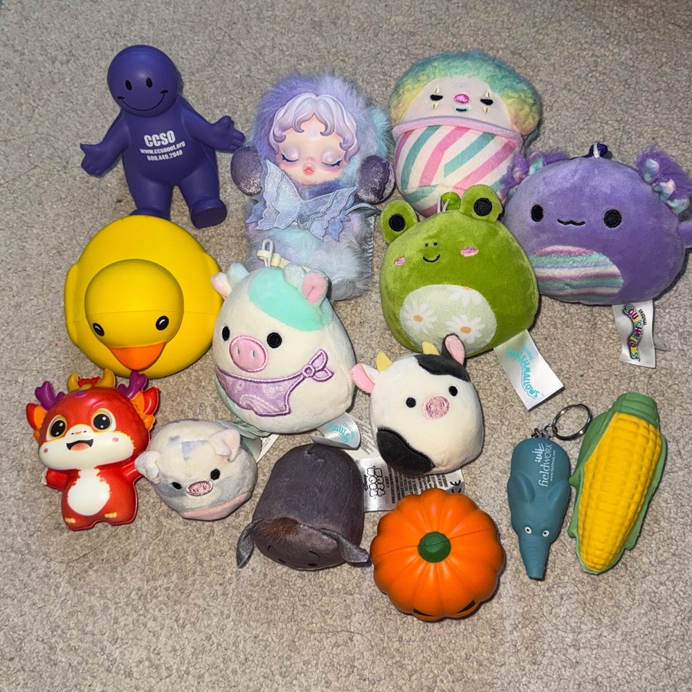 Plushes keychains and squishes bundle